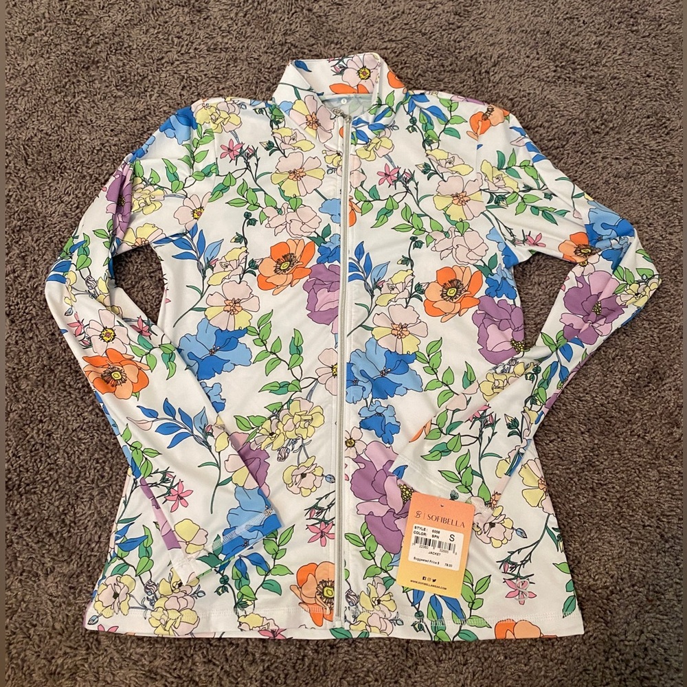 NWT Sofibella UV Feather Full Zip (golf/tennis) size small